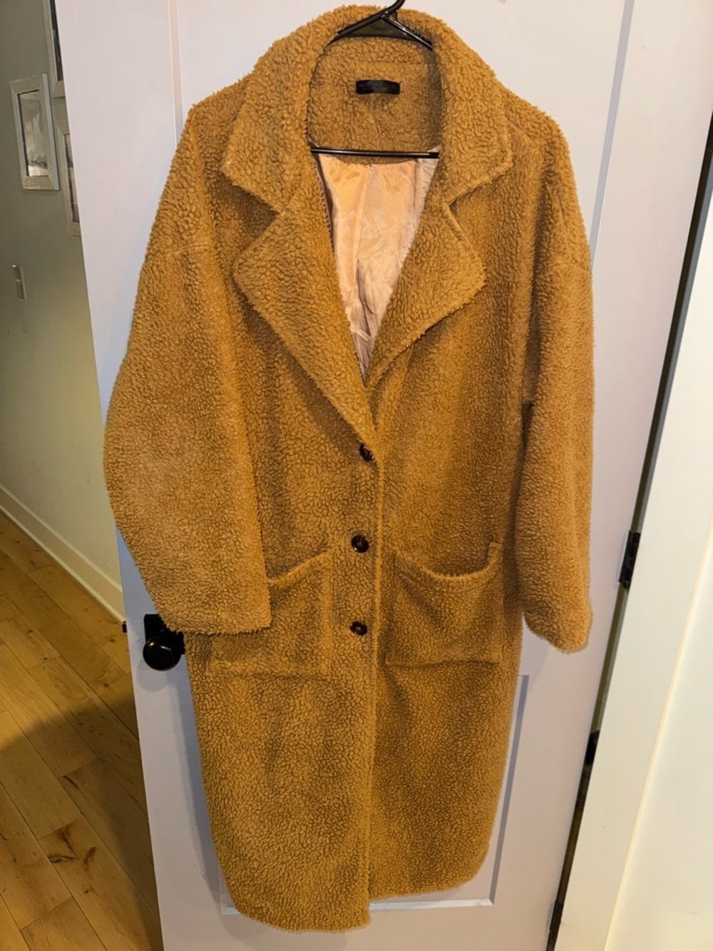 Women’s Casual Loose Solid Color Button Front Fleece Jacket